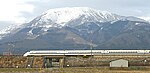 Mt. Ibuki and bullet train in Maibara, Shiga